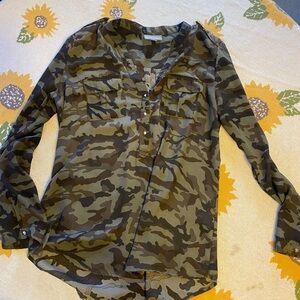Camouflage Long Sleeve Blouse